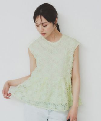 フラワーチュール刺繍ペプラムブラウス【ハンドウォッシャブル可】（２００２４２５９８９）