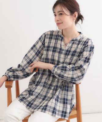 【Ｓ－ＬＬ】チェック柄シャーリングシャツ（２００２４２６５０３）