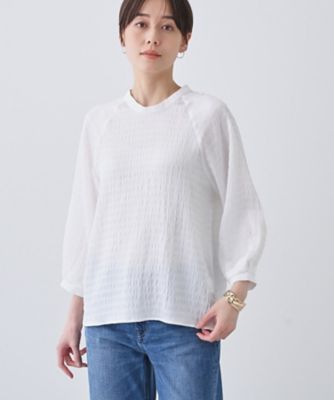 ＜INDIVI S (Women/小さいサイズ)＞春ＳＡＬＥ！【洗える】シャーリング風ラグランスリーブブラウス（２００２４２６５８４）