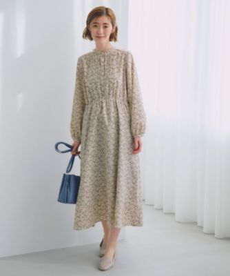 Tokara❗️EXCELENT WISH リバティ　ワンピース フロントタックフラワープリントワンピース