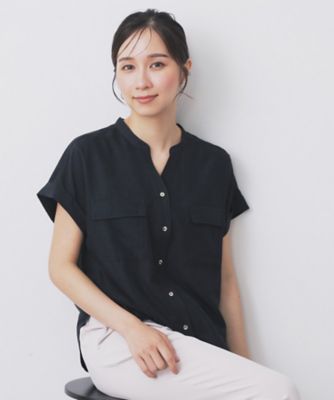 【SALE】index (Women)/インデックス ダブルポケットスキッパーブラウス【洗濯機洗い可/イージーアイロン】(2002426675) アオ094 トップス【三越伊勢丹/公式】