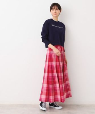 【洗える】クロップド丈ロゴジャカードニット（Ｓ～Ｌ）（２００２４２７０７０）