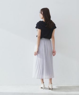 シアープリーツフレアスカート【洗濯機洗い可