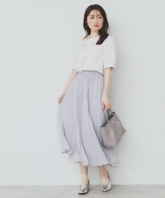 ＤA ISYLINフレアスカート　新品 シアープリーツフレアスカート【洗濯機洗い可