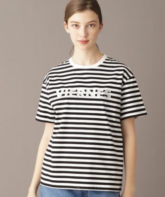 tシャツ 「接触冷感/抗菌防臭/消臭」アイスクリアコットン VIERNESロゴボーダーT レディース DRESSTERIOR tシャツ 「接触冷感/抗菌防臭/消臭」アイスクリア