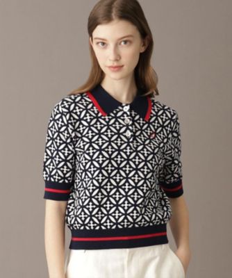 DRESSTERIOR (Women)/ドレステリア 【大人百花春号掲載 モデル美香さん着用】オーバーラップサークルジャカードポロニット(2002427999)