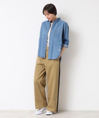 【洗える】サイドライン入りワイドパンツ（Ｓ～Ｌ）（２００２４２８０８８）