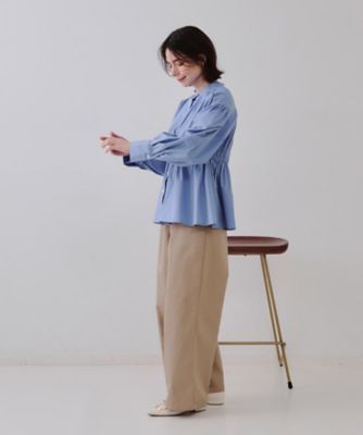 ウエストリボンペプラムシャツ【洗濯機洗い可】（２００２４２８１２３）