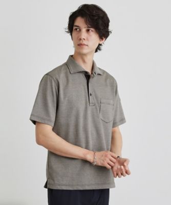 ＜TAKEO KIKUCHI (Men)＞千鳥柄ポロシャツ（２００２４２８７２５）