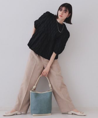 合成皮革コンビデザインバイカラーワンショルダーバッグ