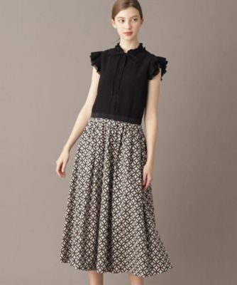 ＜DRESSTERIOR (Women)＞【大人百花春号掲載　モデル美香さん着用】ドットジャカードオーバーラップコンビドレス（２００２４２９３３３）