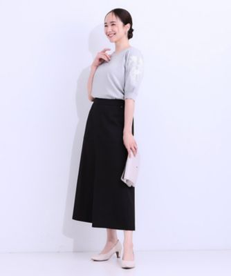 【Ｓ－ＬＬ】お袖刺繍がアクセント　ラウンドネックニット（２００２４２９４５９）