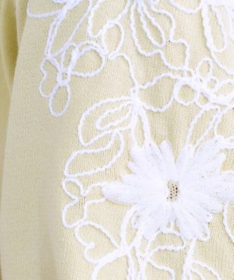 【Ｓ－ＬＬ】お袖刺繍がアクセント　ラウンドネックニット（２００２４２９４５９）