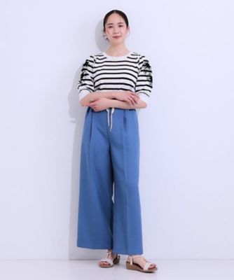【Ｓ－ＬＬ】お袖刺繍がアクセント　ラウンドネックニット（２００２４２９４５９）