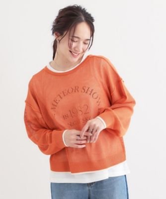 S－LL／2点セット】前後2WAYで着られるメッシュニット＋