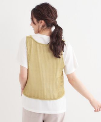 2点セット】メッシュニットベスト×ロゴTシャツセット  