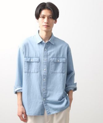 ＜THE SHOP TK (Men)＞リネンブレンドデニムシャツ（２００２４２９６１５）