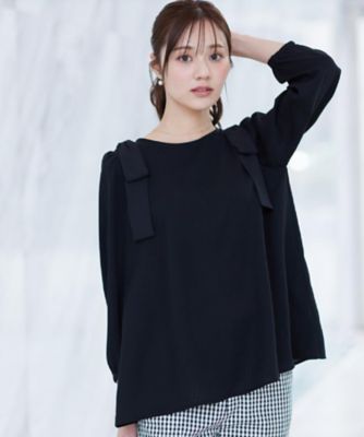 極美品　べべ リボン　ブラウス　シフォン　フォーマル 130 リボンタイ付きブラウス(130~160cm)(130cm ホワイト): トップス