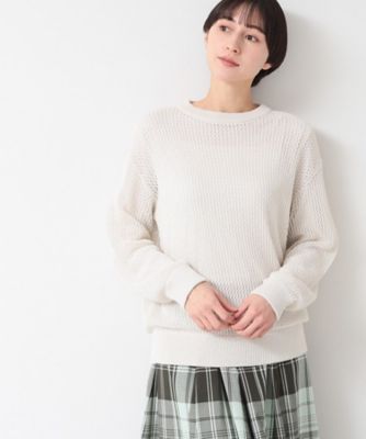 イタリア製 Piu in スライバーニット 立体裁断 変形 デザインコート ML 透かし柄インターシャプルオーバーニット | GIANNI LO GIUDICE