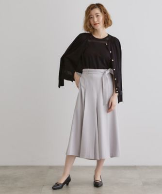 カペルミュール 裾ベルト付き クロップドパンツ アシッド