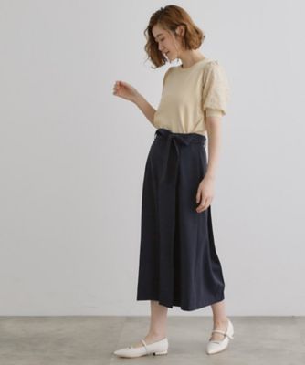 カペルミュール 裾ベルト付き クロップドパンツ アシッド