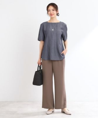 ブラウス シャツ 「夏SALE／マシンウォッシュ可」デニム調プルオーバーブラウス レディース 夏SALE／マシンウォッシュ可】デニム調プルオーバーブラウス