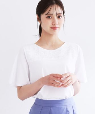 【夏ＳＡＬＥ／手洗い可】レースデザインジャージＴシャツ（２００２４３１００７）