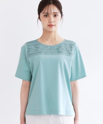 【夏ＳＡＬＥ／手洗い可】レースデザインジャージＴシャツ（２００２４３１００７）