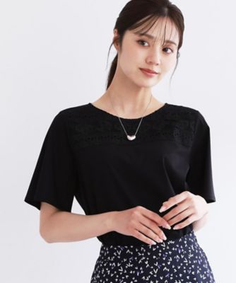 【夏ＳＡＬＥ／手洗い可】レースデザインジャージＴシャツ（２００２４３１００７）