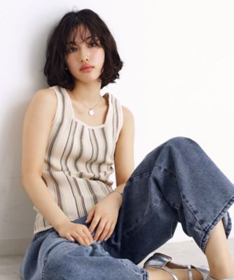 ＜THE SHOP TK (Women)＞ランダムガータータンク【前後２ＷＡＹ／洗濯機ＯＫ】（２００２４３１１７４）