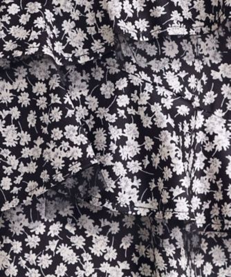 S/ 茶系反物/紅花染め花刺し子/ワンピ＆パンツL〜3L 小花柄フリルキャミワンピース【洗える】（2002431176