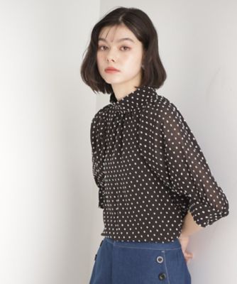 ＜THE SHOP TK (Women)＞ドットジャカードブラウス【洗える】（２００２４３１１８１）