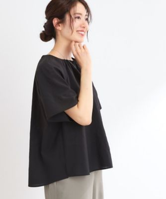 【ＵＶカット／接触冷感／マシンウォッシュ可／吸水速乾／セットアップ可／夏の通勤におすすめ】ネックギャザータックブラウス（２００２４３１２４９