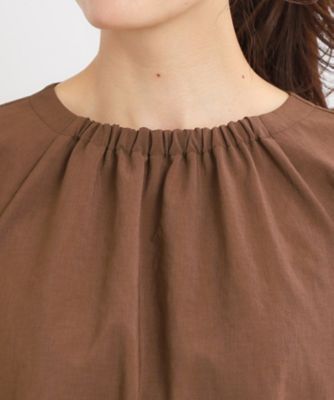 【ＵＶカット／接触冷感／マシンウォッシュ可／吸水速乾／セットアップ可／夏の通勤におすすめ】ネックギャザータックブラウス（２００２４３１２４９