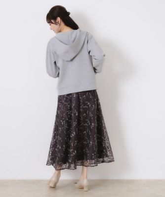 【大人可愛い・きれいめ】リボン刺繍ダンボールＺＩＰフーディ（２００２４３１３６７）