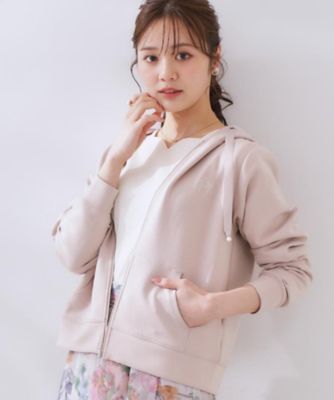 【大人可愛い・きれいめ】リボン刺繍ダンボールＺＩＰフーディ（２００２４３１３６７）