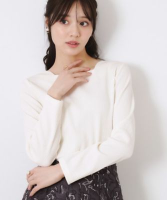 【新色あり／通勤／マシンウォッシャブル・アンチピリング機能付き】ハートネックテレコプルオーバー（２００２４３１３６８）