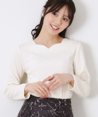 【新色あり／通勤／マシンウォッシャブル・アンチピリング機能付き】ハートネックテレコプルオーバー（２００２４３１３６８）