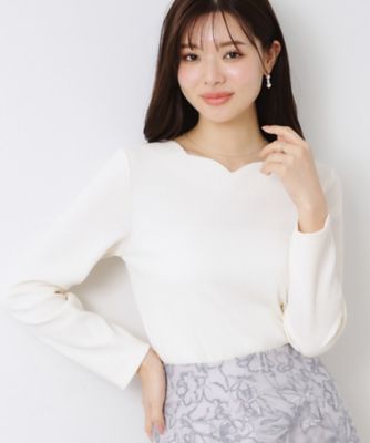 【新色あり／通勤／マシンウォッシャブル・アンチピリング機能付き】ハートネックテレコプルオーバー（２００２４３１３６８）