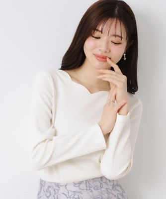 【新色あり／通勤／マシンウォッシャブル・アンチピリング機能付き】ハートネックテレコプルオーバー（２００２４３１３６８）