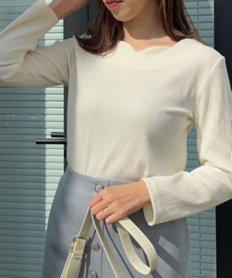 【新色あり／通勤／マシンウォッシャブル・アンチピリング機能付き】ハートネックテレコプルオーバー（２００２４３１３６８）