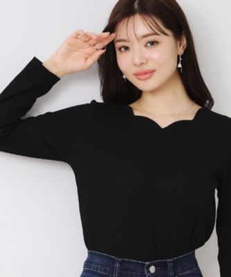 【新色あり／通勤／マシンウォッシャブル・アンチピリング機能付き】ハートネックテレコプルオーバー（２００２４３１３６８）