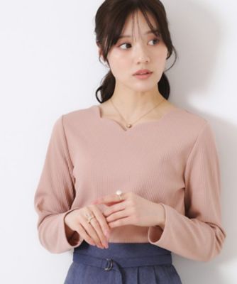 【新色あり／通勤／マシンウォッシャブル・アンチピリング機能付き】ハートネックテレコプルオーバー（２００２４３１３６８）