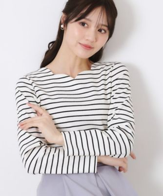 【新色あり／通勤／マシンウォッシャブル・アンチピリング機能付き】ハートネックテレコプルオーバー（２００２４３１３６８）