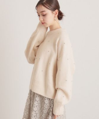 ＜SUNAUNA (Women)＞【ｗｅｂ限定／今すぐ活躍】ビジューニット（２００２４３１７５７）