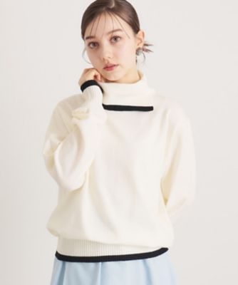 SUNAUNA (Women)/スーナウーナ 【web限定/衿バイカラー】スリットネックニット(2002431759)