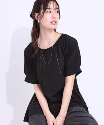 ＜SHOO LA RUE (Women)＞【Ｓ－ＬＬ／２点セット】インせず着られる　はしごレースブラウス（２００２４３２１９７）