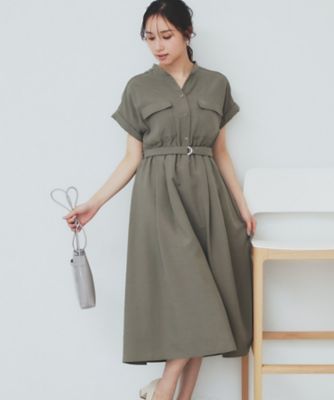 《６色展開／ＸＳ－ＬＬサイズ》ダブルポケットスキッパーシャツワンピース【洗濯機洗い可／抗ピル／吸水速乾／防シワ】（２００２４３２１９９）