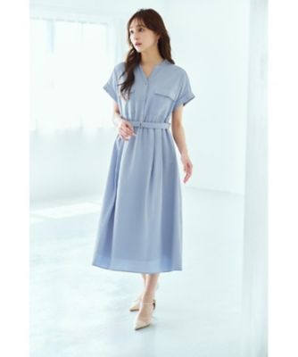 《６色展開／ＸＳ－ＬＬサイズ》ダブルポケットスキッパーシャツワンピース【洗濯機洗い可／抗ピル／吸水速乾／防シワ】（２００２４３２１９９）