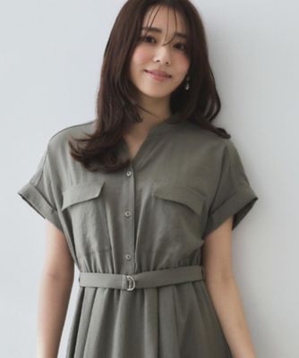 《６色展開／ＸＳ－ＬＬサイズ》ダブルポケットスキッパーシャツワンピース【洗濯機洗い可／抗ピル／吸水速乾／防シワ】（２００２４３２１９９）